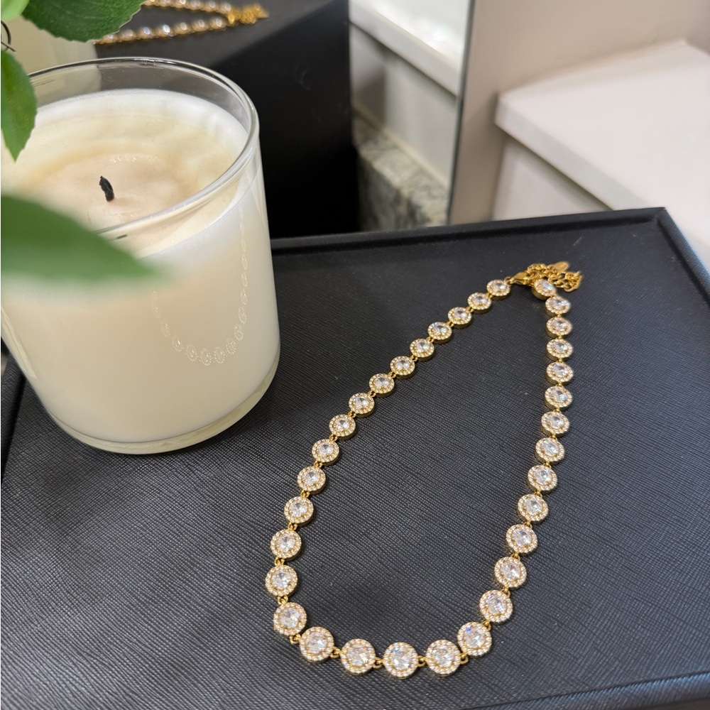 Gold and Silver Crystal Necklace